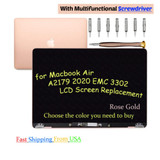 For Macbook Air 13" A2179 2020 Emc 3302 Lcd Display Screen Full Assembly Gold Us