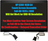 Hp Elitebook X360 1030 G4 13.3" Lcd Fhd Assembly Display Whole Hinge Up