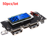 50Pcs Usb 5V 2.1A Power Bank 18650 Battery Pcba Motherboard Lcd Charging Module