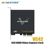 Avmatrix Vc42 4 Channel Hdmi Pcie Video Capture Card 1080P60 Fhd Video Recording