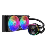 Coolermaster Masterliquid Pl240 Flux Close-Loop Aio Cpu Liquid Cooler, Gen2 Argb