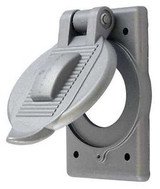HUBBELL WIRING DEVICE-KELLEMS HBL3393 Weatherproof Cover,Cast Aluminum,Gray