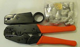 3-BLADE Coaxial Cable STRIPPER + Ratchet CRIMP TOOL + 10 N Male Connector LMR400