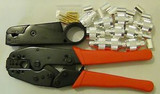 3-BLADE Metal Coaxial Cable STRIPPER+ CRIMPER+10 N Male SILVER Connector RG213/8