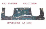 Cn-018W12 For Dell Xps 15 7590 With I7-9750H Gtx1650 La-H331P Laptop Motherboard