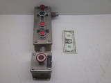 HOFFMAN ENCLOSURES T-602445 & T-939950 TYPE 12 13 W/ 4 PUSHBUTTONS & PUSH-PULL