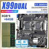 Jingsha X99 Dual Motherboard Set With Xeon E5 2696 V4 Cpu 88Gb Ddr4 Reg Ecc Ram