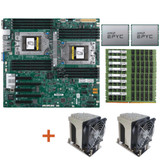 Supermicro H11Dsi-Nt + 2X Amd Epyc 7601 Cpu +8X 32Gb 2666Mhz Ram + 2X Cpu Cooler