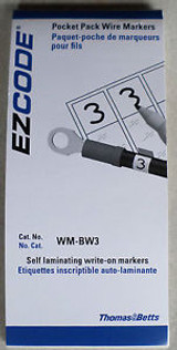 T & B #WM-BW3, Box of 10, Pocket Pack Wire Markers, Self Laminating Write On New