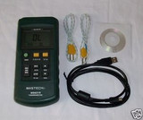 MASTECH Dual Channel 2 CH Thermometer K J T E R S N Thermocouple USB Data Logger