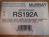 MURRAY 200AMP METER SOCKET RS192A TYPE 3R 1 PH 3 WIRE 4 JAWS - NEW