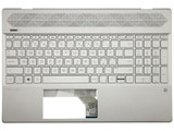 Hp Pavilion 15-Cw 15-Cs Palmrest Cover Keyboard Nordic Silver Backlit L24752-Dh1