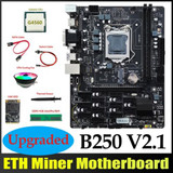 B250 V2.1 Miner Motherboard 12Pcie+G4560 Cpu+Ddr4 4Gb +128G Msata Ssd+Fan+ P5I2