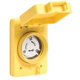 Woodhead 69W47 Watertite Wet Location Locking Blade Receptacle  Single Flip Lid