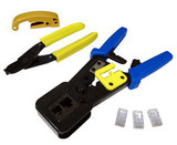 Ethernet Cable Network Tool Kit Coax Cutter Stripper Rj45 Plug Hd Crimper 3192