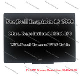 13.3" Dell Inspiron 13 7386 I7386 P91G P91G001 Fhd Ips Lcd Touch Screen Assembly