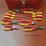 11Pc Insulated Proturn Cutters And Plier Set Witha 32390 1000 V. Rated