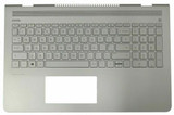 Genuine Hp Pavilion 15-Cc Palmrest Cover Keyboard Uk Silver 928437-031