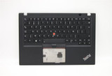 Lenovo Thinkpad T490S Keyboard Palmrest Top Cover Belgian Black Backlit 02Hm202