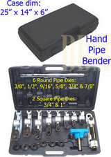 Hand Pipe Bender Round Square 8 Dies Pipe Tube Bender