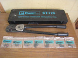 PANDUIT CT-720 COMPRESSION CONNECTOR CRIMPER TOOL W/ COMPLETE DIE SET IN CASE