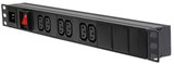 1U 6 Way Horiz Iec 10A Pdu + Switch, Current Rating 10A, - Imperial For Lms Data