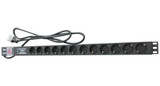 Rackmount Schuko Plug Pdu, 12-Gang, Vertically Mounted, Surge Protected, 16A