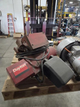 Dayton 3YE18 1 Ton 2000Lb Electric Chain Hoist 20' Lift 16Fpm 460V 3Ph Trolley