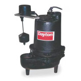 Dayton 4Le12 4/10 Hp 2" Auto Submersible Sewage Pump 115V Vertical