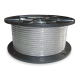 DAYTON 2TAU7 Wire Rope,100 ft L,3/8 in dia.,2,340 lb 2TAU7