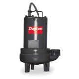 Dayton 2  2" Auto Submersible Sewage Pump 230V Tether 3BB91 Cast iron Black