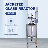 New 50L Double-Layer Glass Reactor Lab Jacket Stirring Reactor Vessel 110V