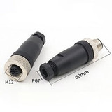M12 Sensor Connector 4/5/8/12pin Male/female Straight/90 Plug Pg7 Flange Socket