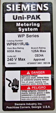 Siemens Wp6611rjb 6-gang 600a 125 Amp Ringless Bypass Uni-pak Meter Socket