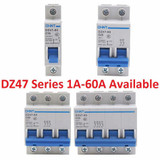 Mcb Circuit Breaker Fuse 1/2/3/4 Pole 1a/2a/3/4/6/10/16/20/25/32a to 125a Type C
