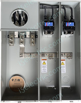 Eaton 400 / 320 Amp Meter Main Combo Base Socket U4042mcc W/2 200a Main Breakers