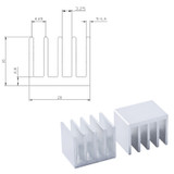 Width 20mm Aluminium Heatsink Anodized Heat Sink Radiator Black White Pin Style