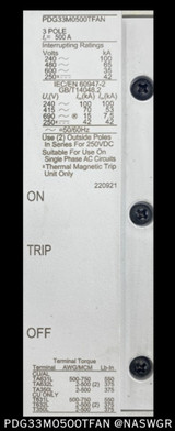 Eaton Pdg33m0500tfan Molded Case Circuit Breaker - 500 Amp - Unused