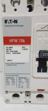 Eaton Hfwf3225v Circuit Breaker 3 Pole 225 Amps Hfw 70k 690vac