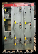 Ge 8000 Series Mcc 800/300 Amp 480v 7x Sections 3p/3w, Sz 2-4 Fusible Combos