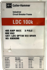 Eaton Ldc3400t52vwa0601h09 400a 3p 600v Mccb Optim 550 Trip W/naval Label