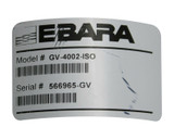 Ebara Elastomer Sealed Manual Linear Gate Valve - Iso Flange