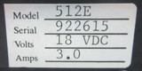 512e Cybor Power Supply Model 512e 18vdc 3.0a