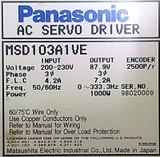 Panasonic Msd103a1ve Ac Servo Drive 1000w for Automation