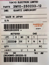 3m10-250233-12 Quartz Liner Short for Tokyo Electron Systems