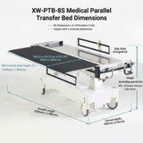 Parallel Transfer Bed Patient Transfer Stretcher Hospital Transfer Trolley Adjustable Height Medical Equipment