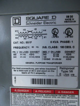 Square D Model: 5S1F Transformer. 5 KVA, 1PH