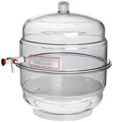 Bel-Art Scienceware F42027 Polycarbonate Bottom Space Saver Vacuum Desiccator, 2