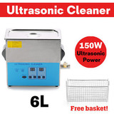 US 6L Digital Heater Ultrasonic Cleaner Machine Stainless Steel for Dental Lab