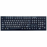 ZoomText Large Print Keyboard - Black Keys with White Print